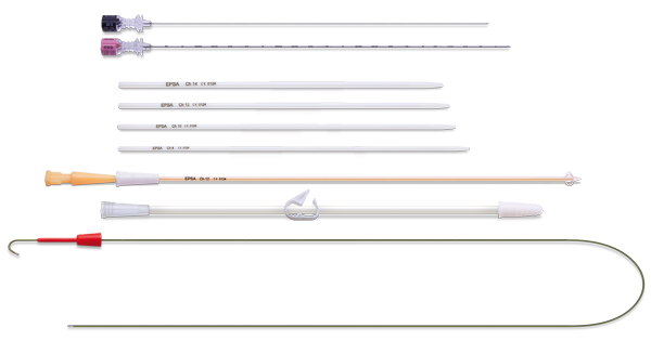 Set para nefrostomia con catéter malecot