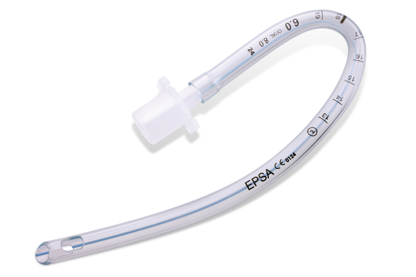 Tubo endotraqueal angulado oral, sin balón
