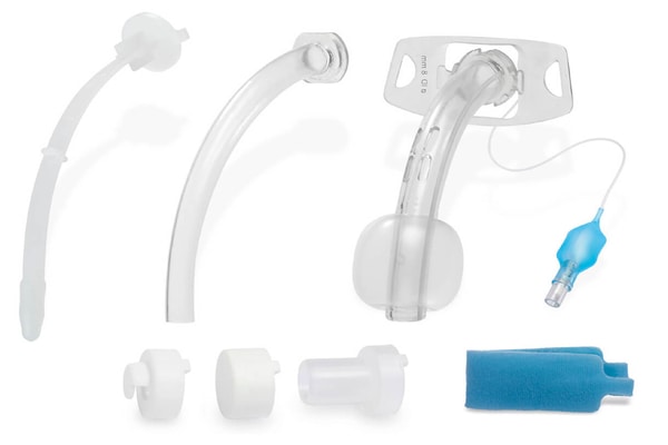 Cánula para traqueostomía ajustable, con balón